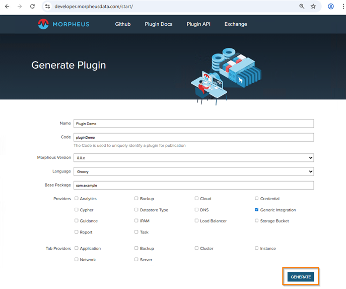 Generate plugin project