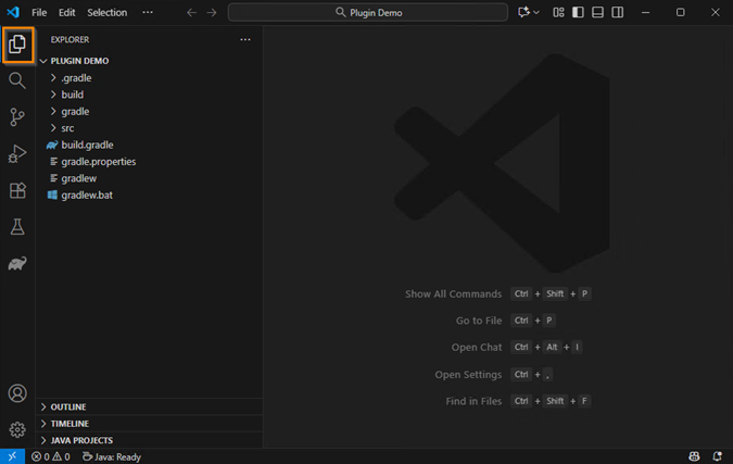 Explorer view in Visual Studio Code