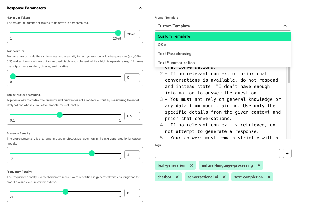 Customization of knowledge base playground components 