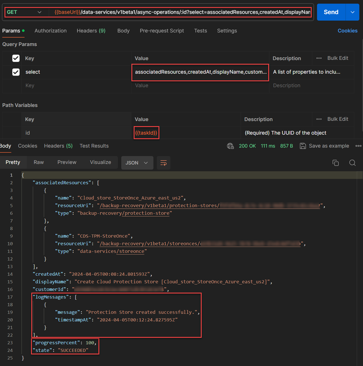 Task completion on POST protection-stores