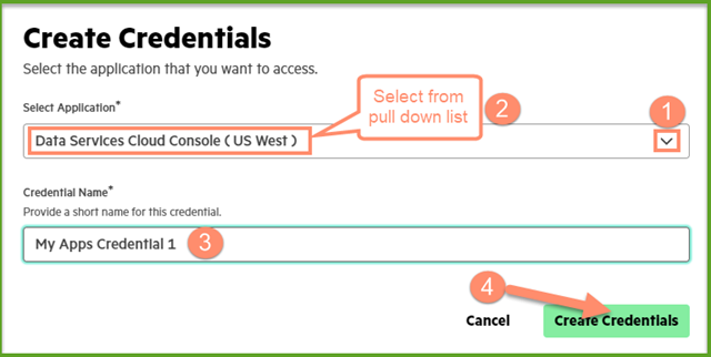 Create Credential no input yet