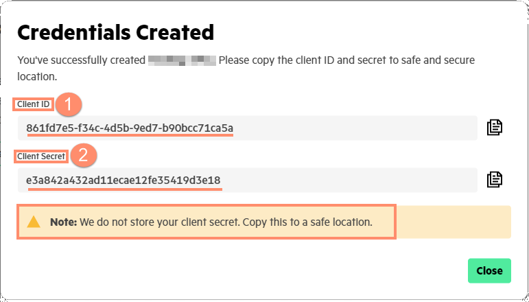 image of the client id and client secret