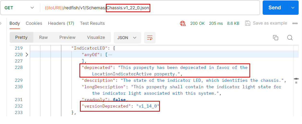 Figure 10: Deprecated property