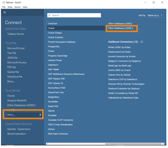 New Tableau Connection