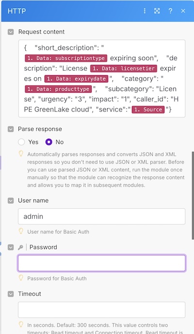 Setting up HTTP Make a request properties - part 2